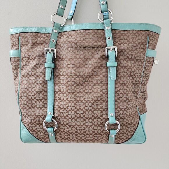 Coach Signature Tote Jacquard Purse - Picture 4 of 10